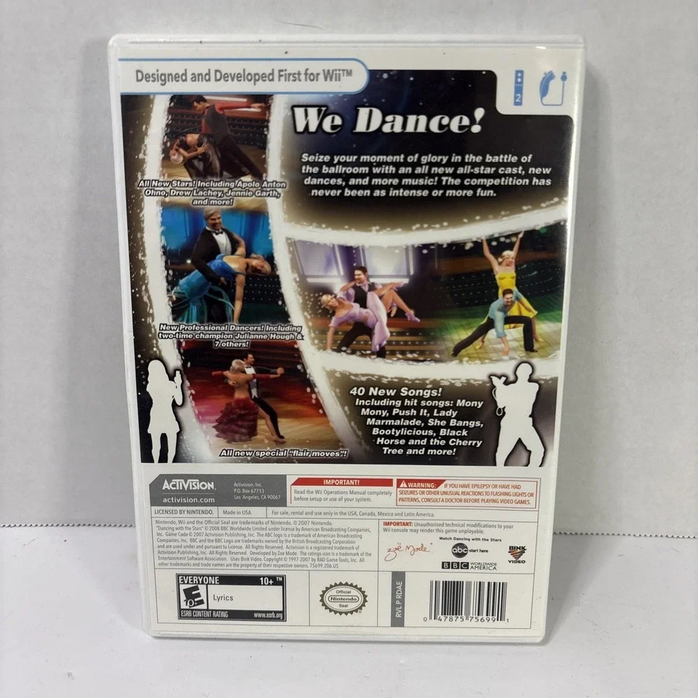 Dancing with the Stars We Dance! Nintendo Wii CIB Activision 2008 75699101US